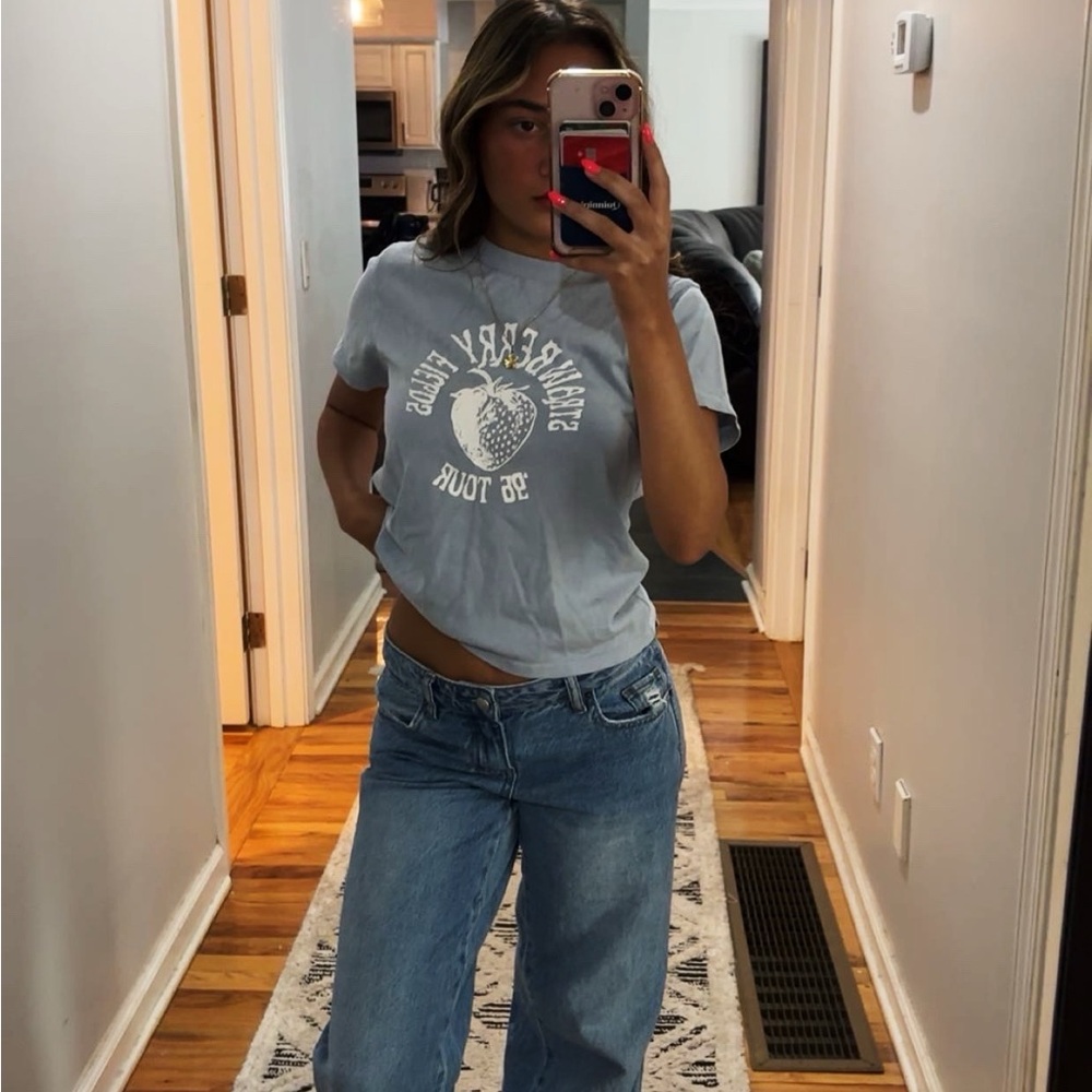 Brandy Melville Blue Graphic Tee